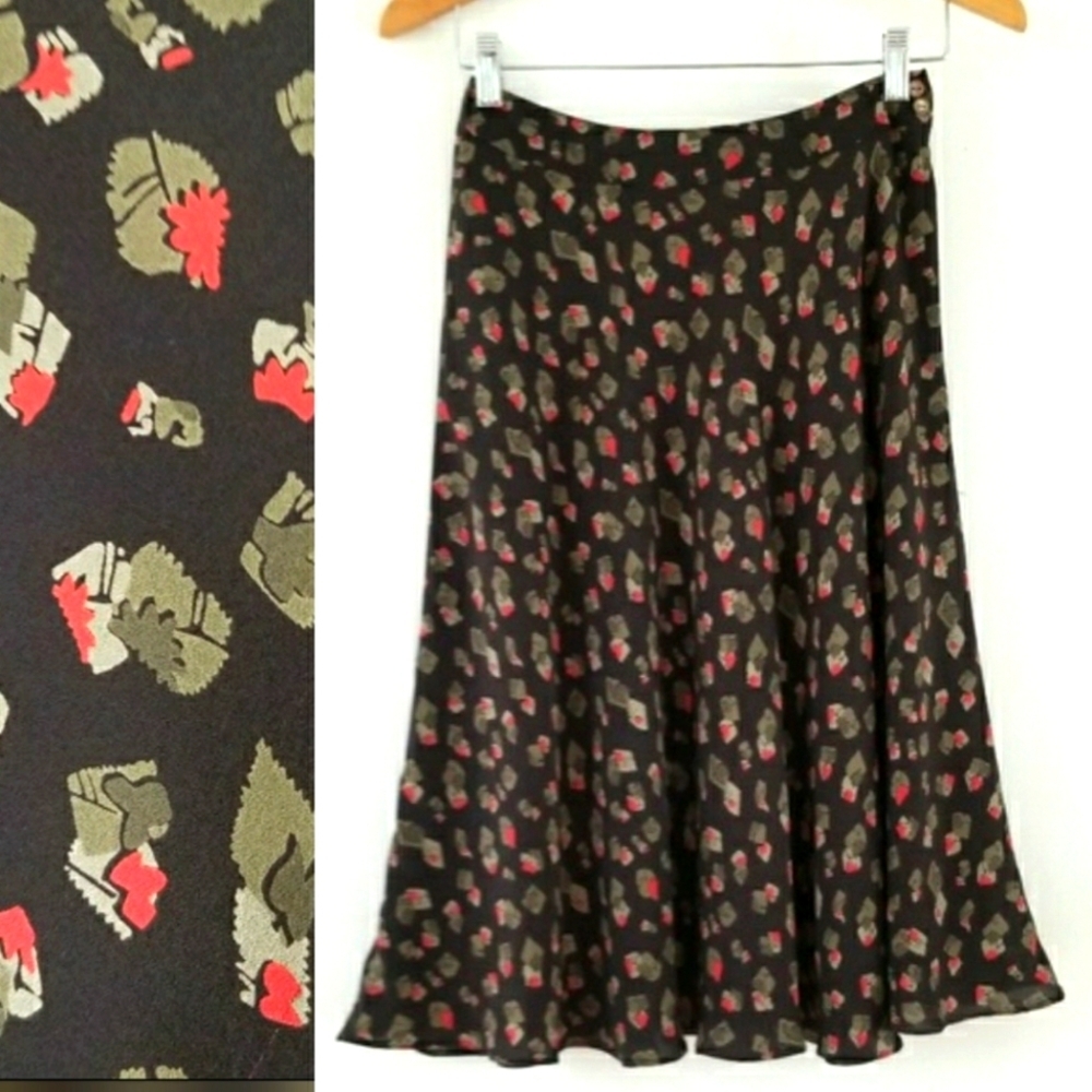 Jones New York Petite 💯% Silk A-line Skirt